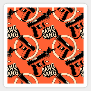 Bang Bang Black Cat Pattern in orange Sticker